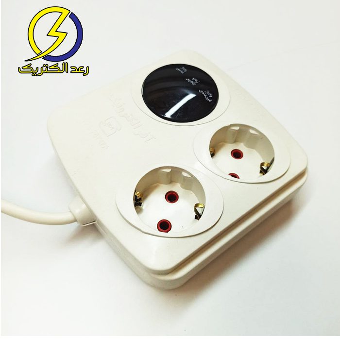 محافظ برق 2 خروجی ارت دار با کابل 3متری — تصویر ۲