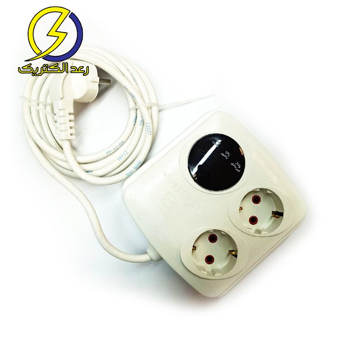 محافظ برق 2 خروجی ارت دار با کابل 3متری — تصویر ۳