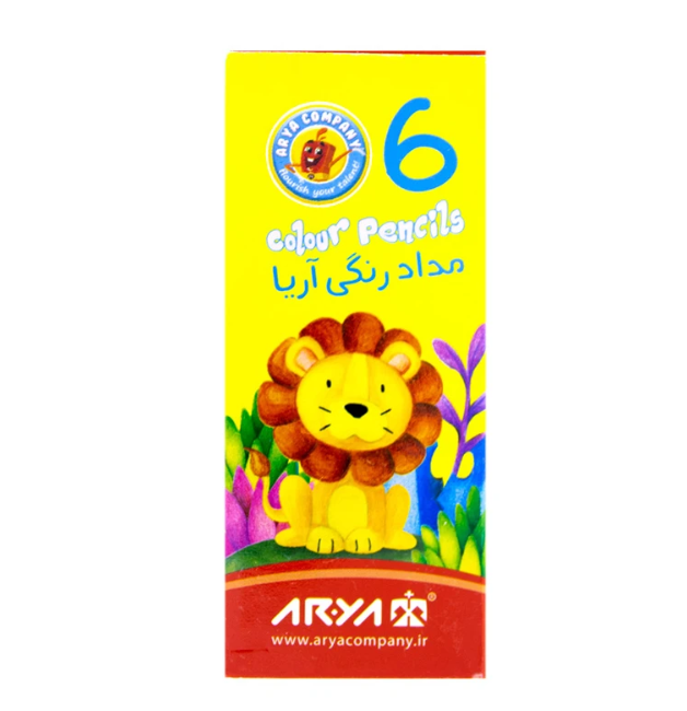 مداد رنگی 6 رنگ آریا مدل 3071 کد 145004