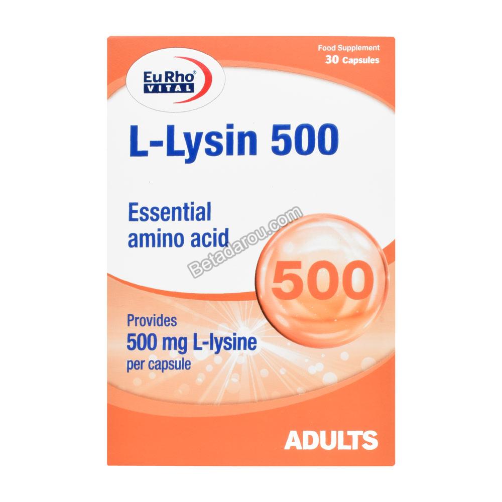 کپسول ال-لیزین 500 یوروویتال 30 عددی