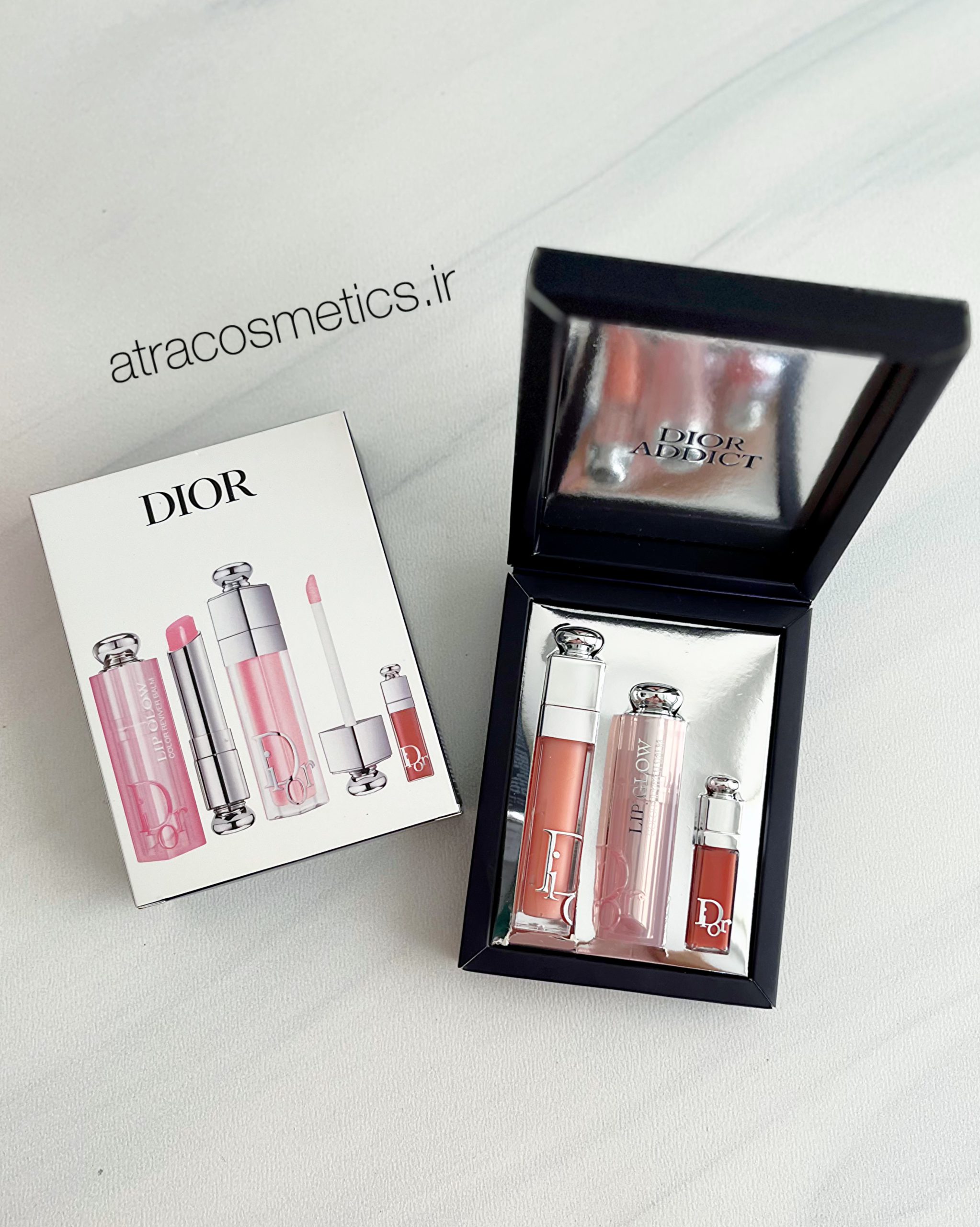 پک سهتایی لب دیور Dior Addict | بالم لب، لیپ گلاس و خط لب — تصویر ۴