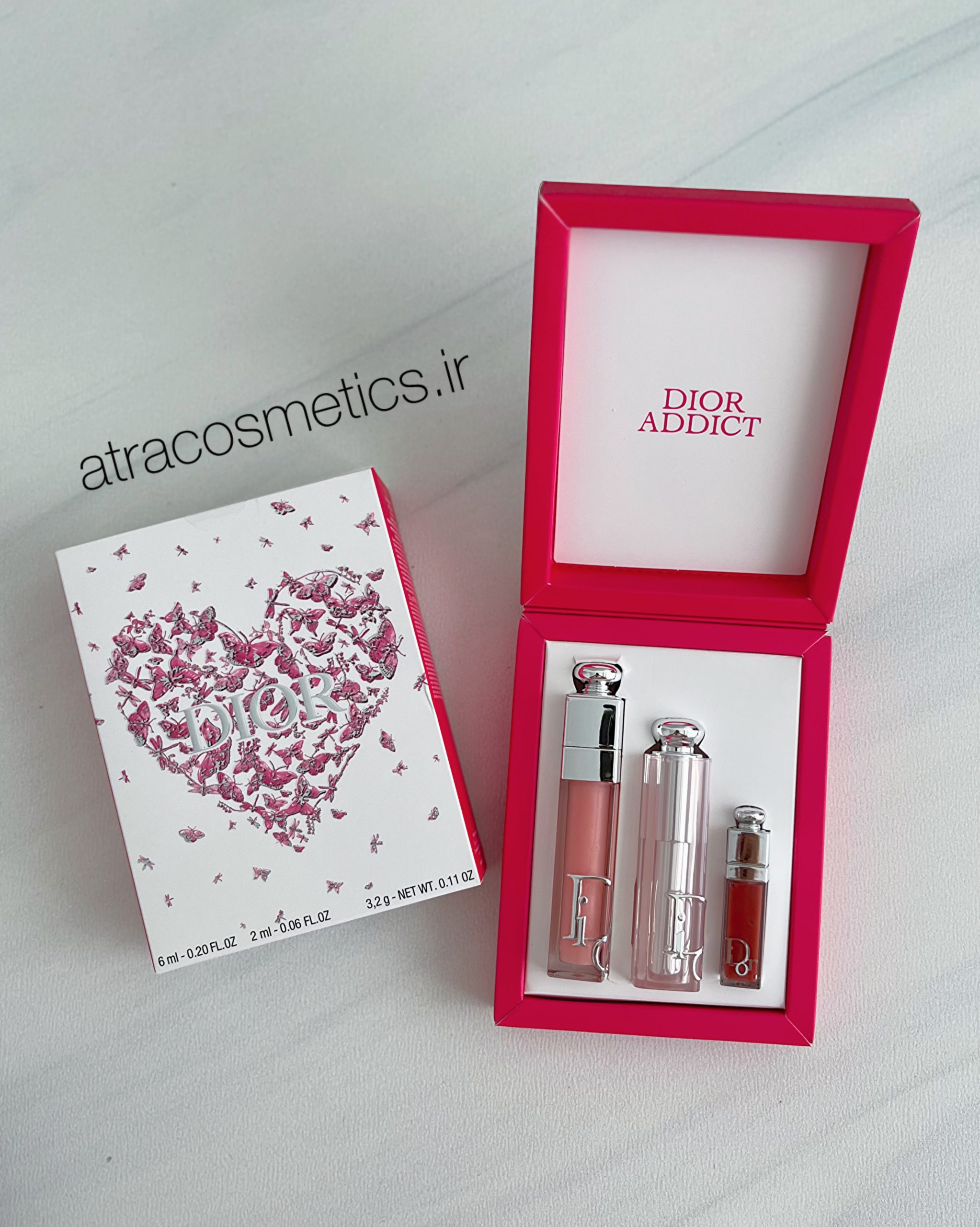 پک سهتایی لب دیور Dior Addict | بالم لب، لیپ گلاس و خط لب — تصویر ۳