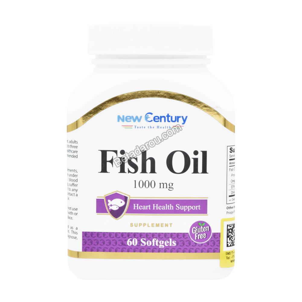 سافت ژل روغن ماهی 1000 میلی گرم نیوسنتری 60 عددی