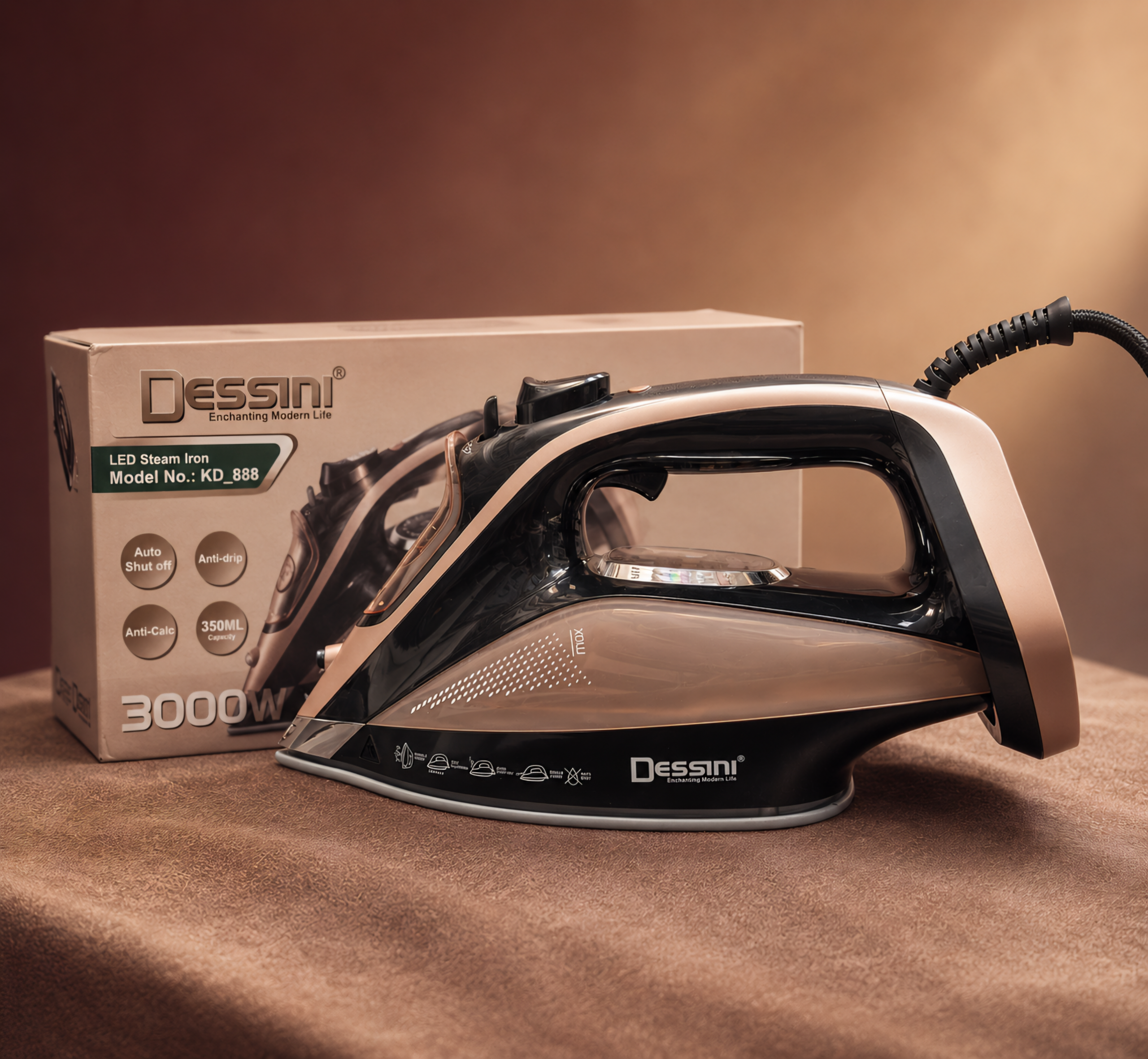 اتو بخار دسینی مدل KD-888 توان 3000 وات — تصویر ۵