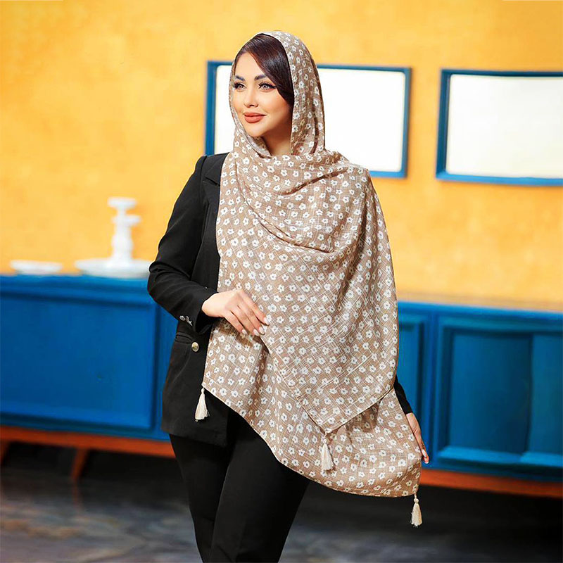 شال کرم میکس چاپی کد ۳۳۶۲