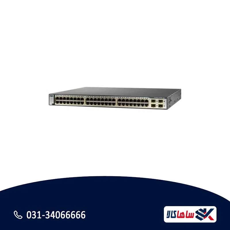 سوئیچ سیسکو Catalyst WS-C3750-48TS-S 48 پورت استوک — تصویر ۲