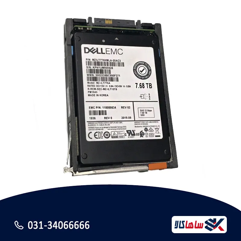 هارد سرور DELL EMC D4-2SFXL2-7680 SAS SSD