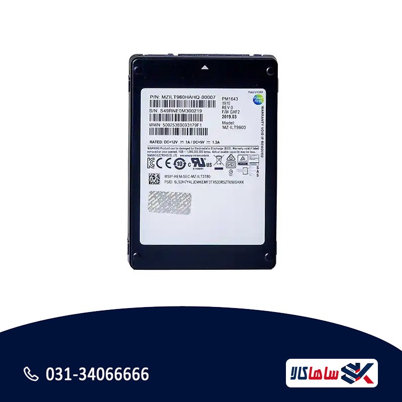 هارد سرور Samsung PM1643a 960 GB SAS SSD