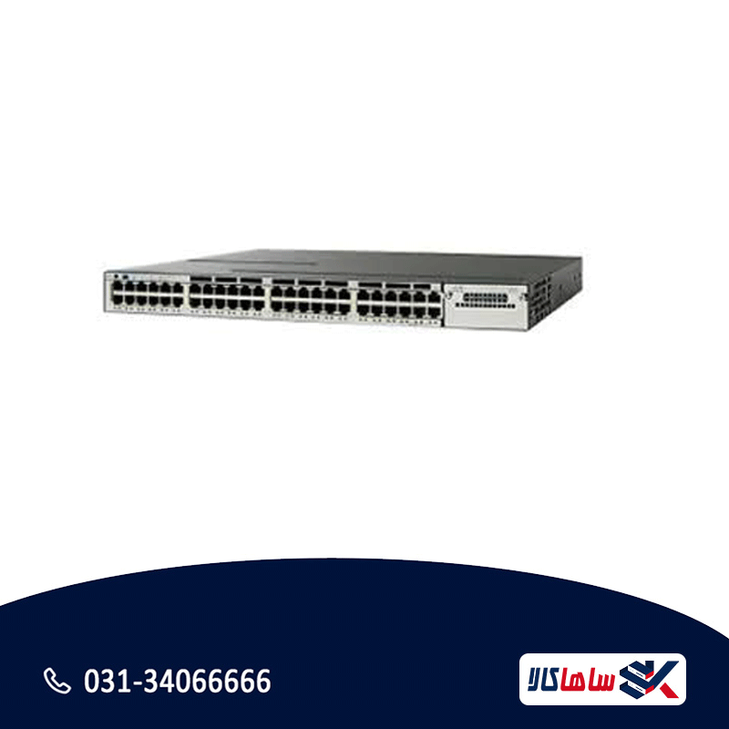 سوئیچ سیسکو Catalyst WS-C3750X-48P-S 48 پورت PoE استوک — تصویر ۲