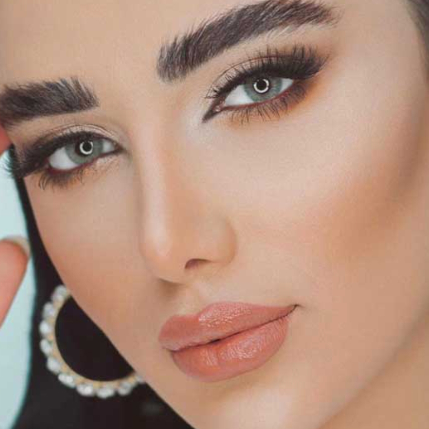 لنز دهب رنگ سبز طوسی بدون دور (اسکای ) — تصویر ۲