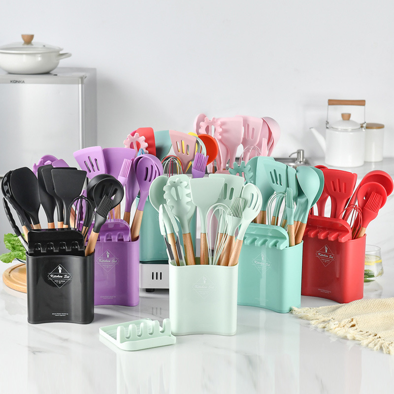 ست کفگیر سیلیکونی 13 پارچه مدل Kitchen Set رنگ طوسی — تصویر ۶