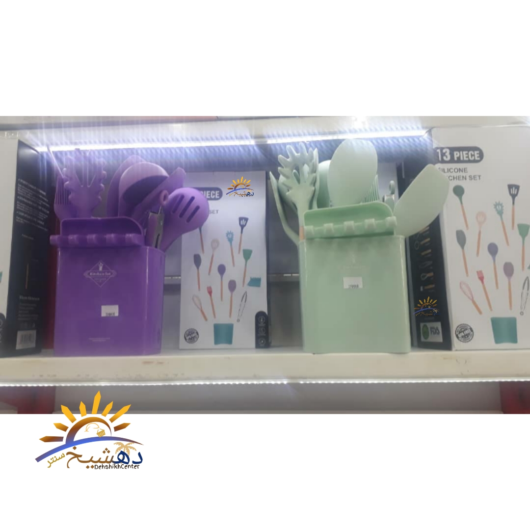 ست کفگیر سیلیکونی 13 پارچه مدل Kitchen Set رنگ طوسی — تصویر ۴