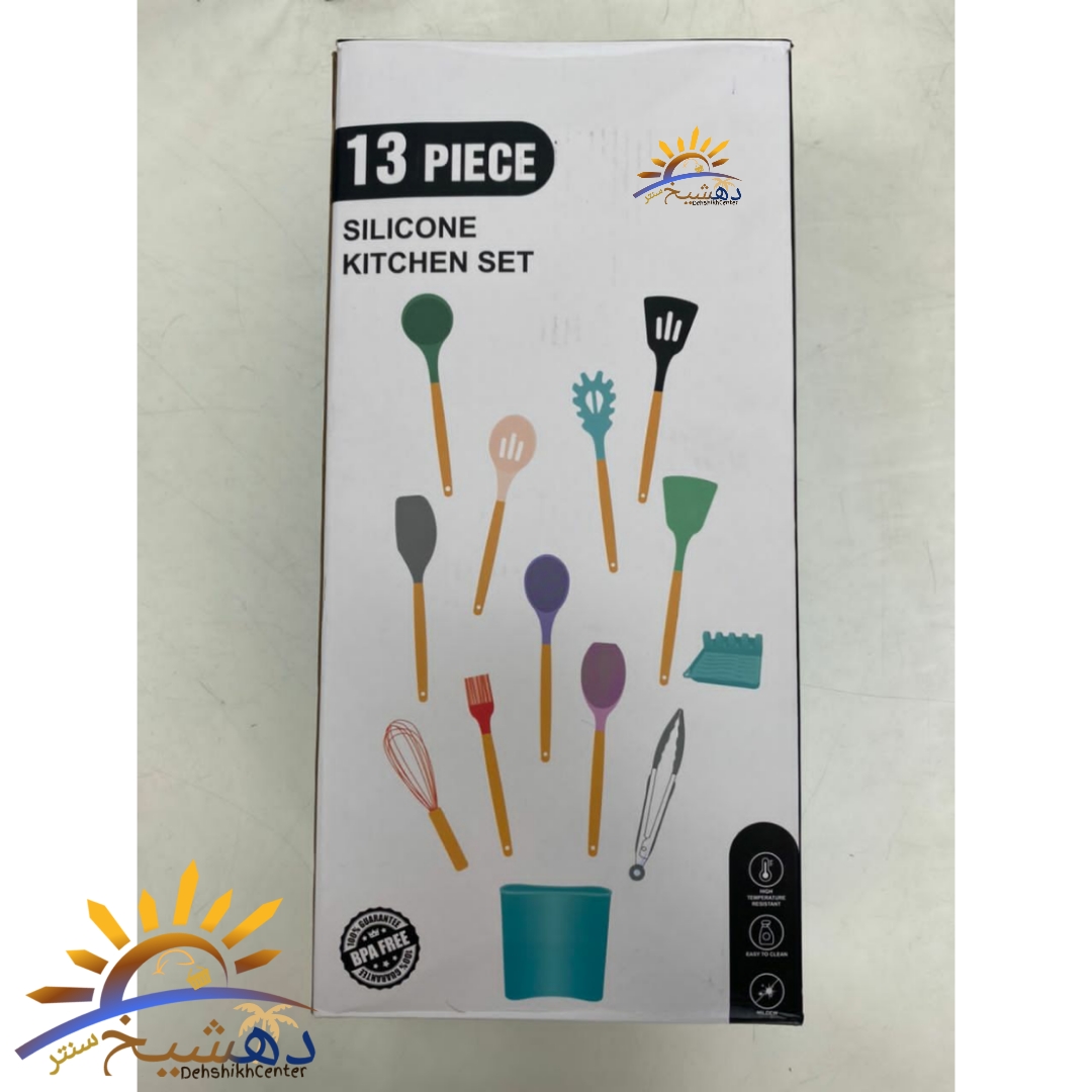 ست کفگیر سیلیکونی 13 پارچه مدل Kitchen Set رنگ طوسی — تصویر ۵