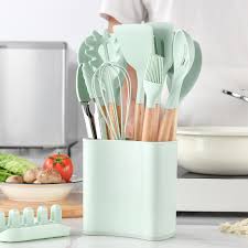 ست کفگیر سیلیکونی 13 پارچه مدل Kitchen Set رنگ طوسی — تصویر ۷