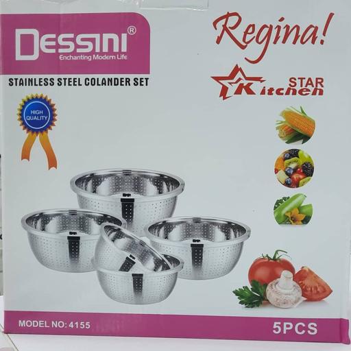 ست آبکش استیل ضد زنگ دسینی DESSINI مدل 4155 صافی پنج تکه — تصویر ۵