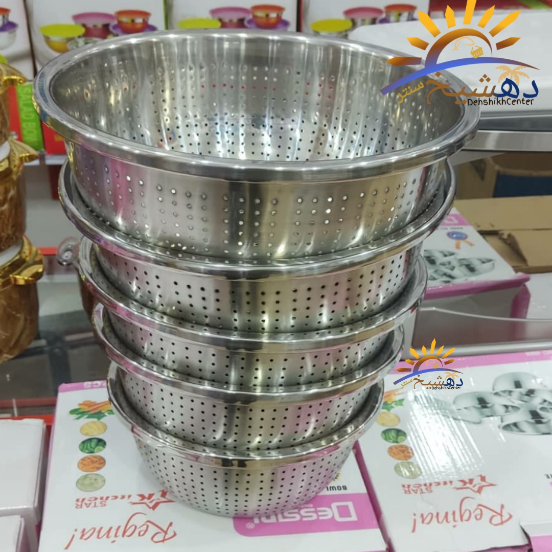 ست آبکش استیل ضد زنگ دسینی DESSINI مدل 4155 صافی پنج تکه — تصویر ۴