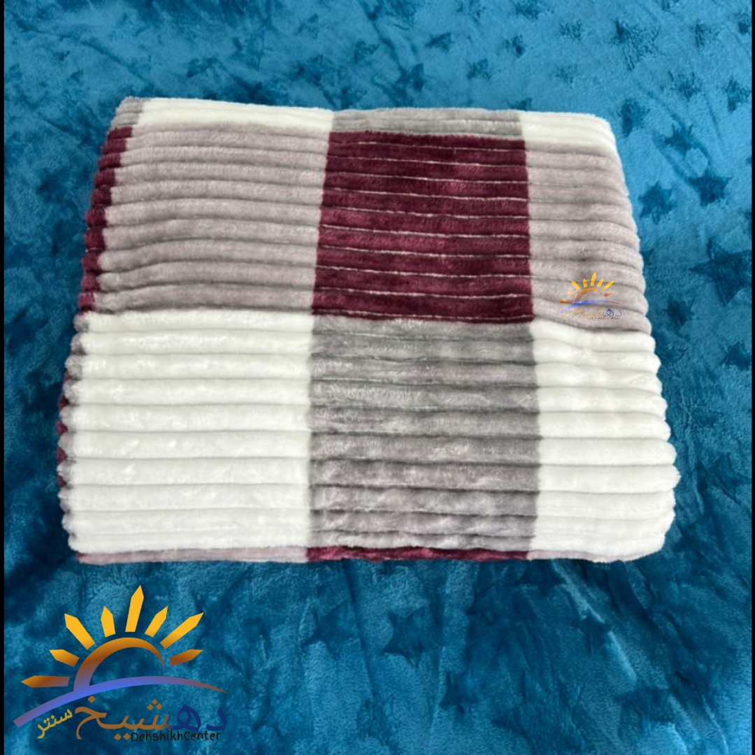 پتو مسافرتی پلیسه چهارخونه دو نفره ژله ای کرکره ای با ابعاد 220*240 — تصویر ۶