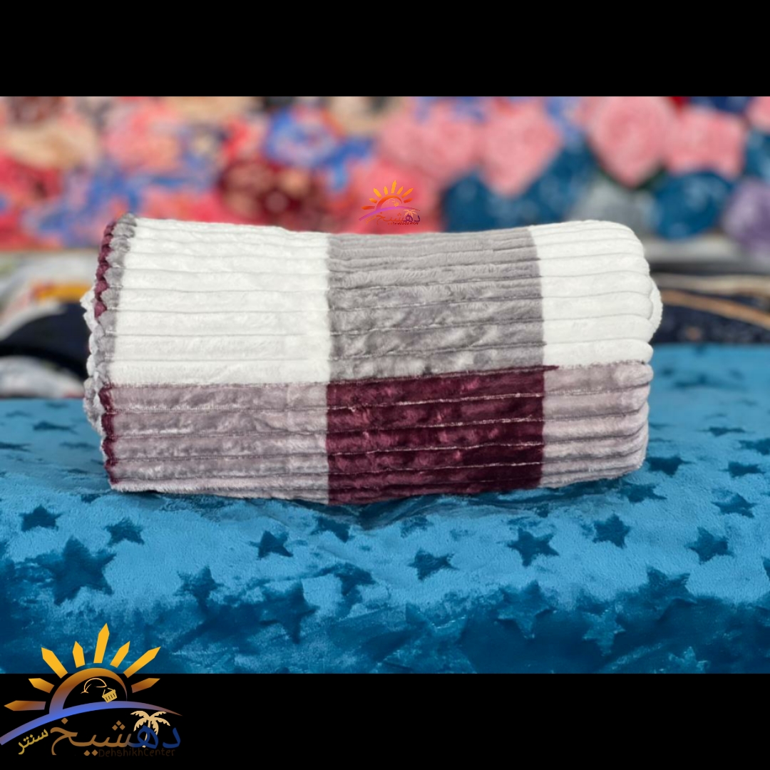 پتو مسافرتی پلیسه چهارخونه یک نفره ژله ای کرکره ای با ابعاد 220*160 — تصویر ۵