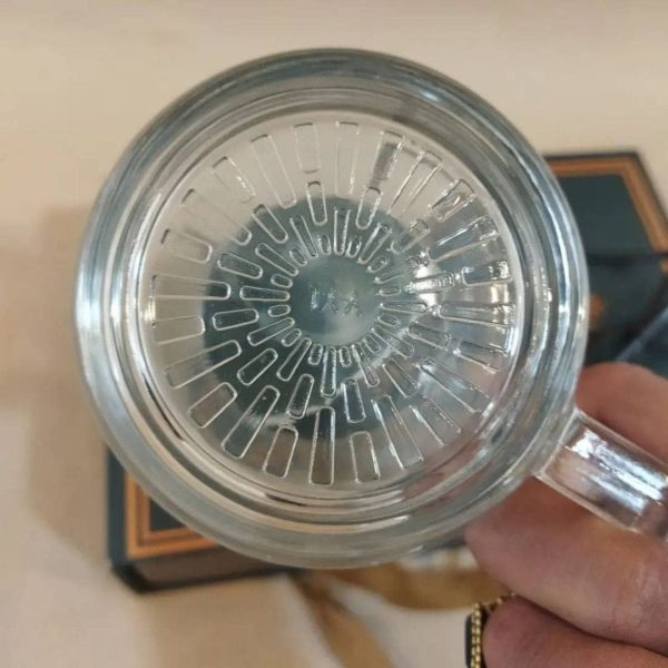 ماگ حرارتی پیرکس شیشه ای در دار هیتر دار با صفحه گرم کننده برقی مدل 1314 رنگ سبز و سفید و صورتی Lucky — تصویر ۴
