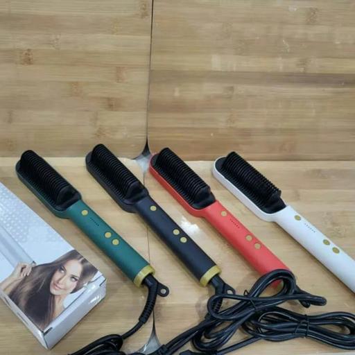 برس حرارتی اتو مو با نوار رنگی صاف کننده Straight Comb FH-909 در چهار رنگبندی مشکی – سفید – قرمز – سبز — تصویر ۳