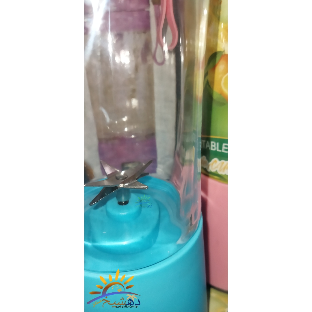 شیکر شارژی مخلوط کن دستی شش تیغه بلندر Juicer Blender 380ml — تصویر ۵