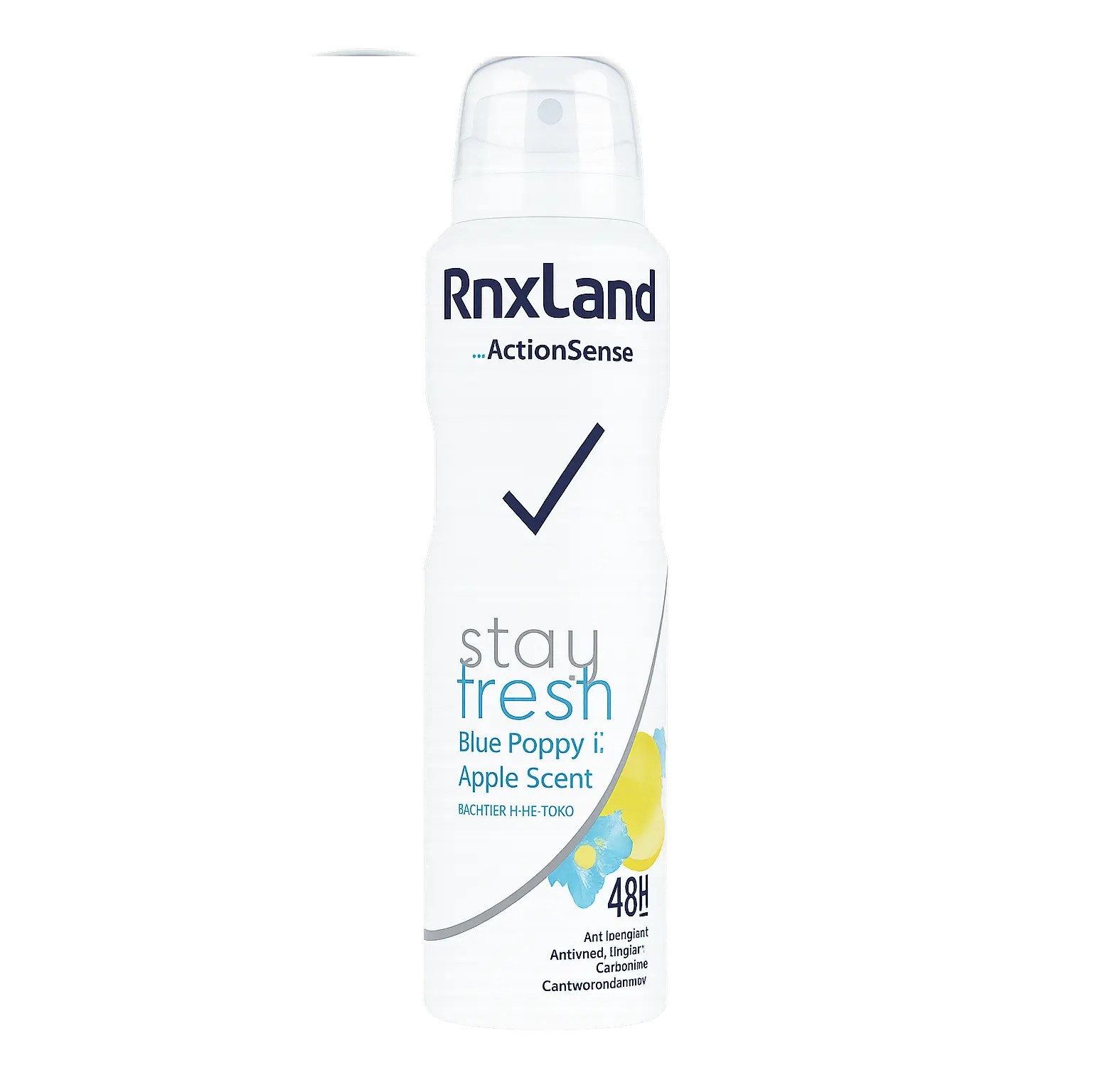 اسپری زنانه رنکسلند Rnxland رایحه Stay Fresh مدل Blue Poppy & Apple Scent حجم 150 میل