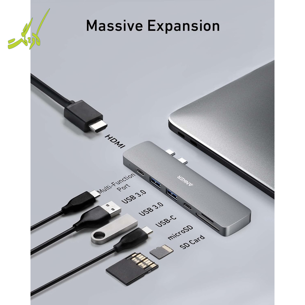 هاب تایپ سی ۷ پورت انکر Anker PowerExpand Direct 7-in-2 USB-C PD A8371 — تصویر ۶