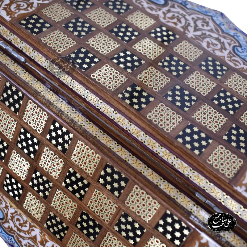 تخته نرد لبگرد طرح تمام تذهیب ختایی کد128 — تصویر ۳