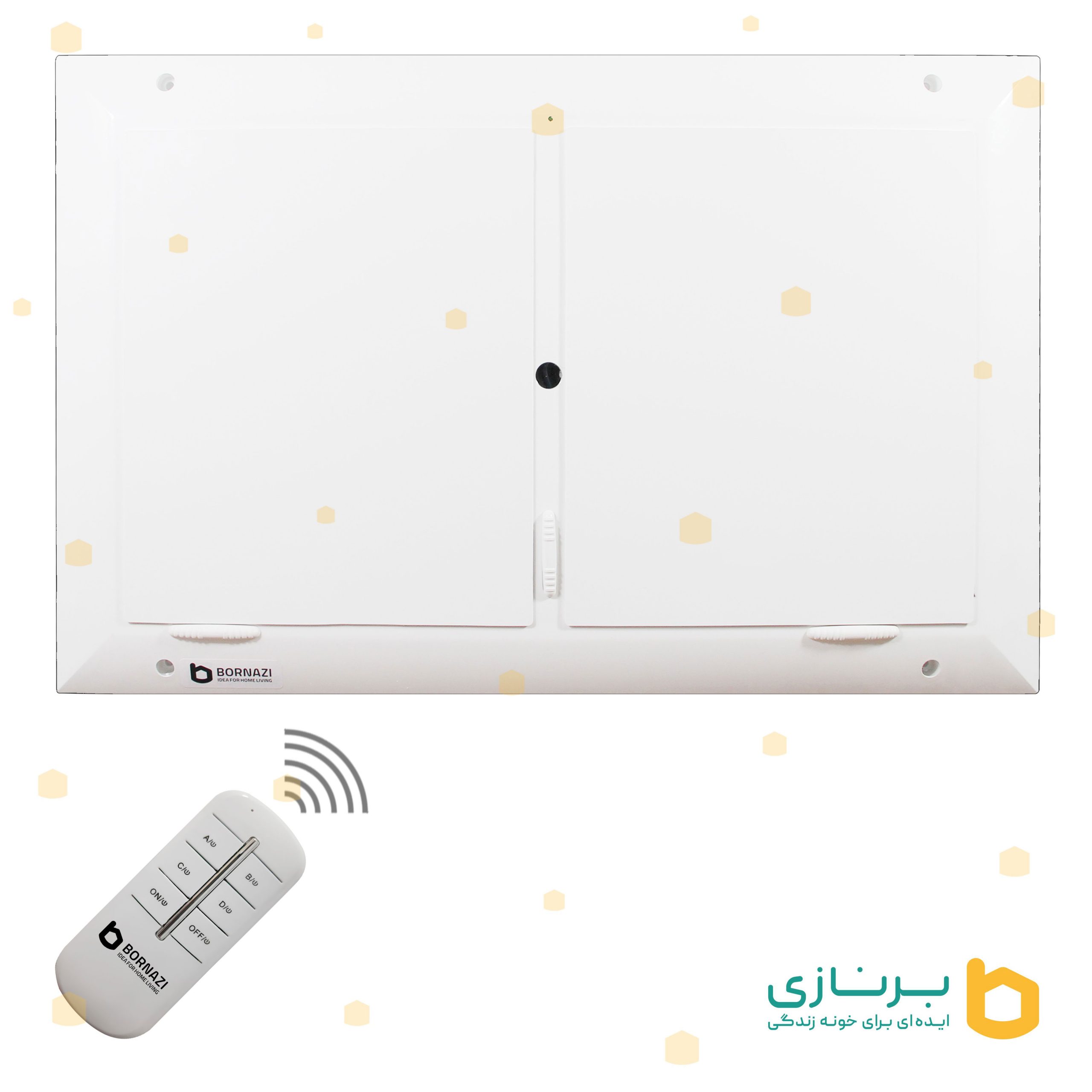 دریچه کولر ریموت دار برنازی – مستطیل دو شبکه — تصویر ۵