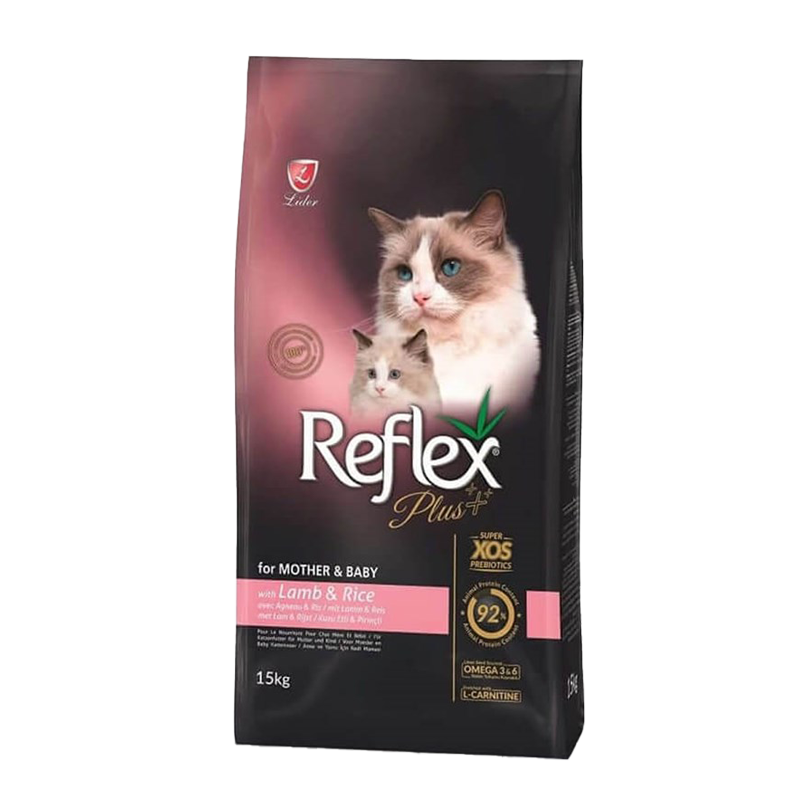 غذای خشک گربه مادر و نوزاد با طعم گوشت بره رفلکس پلاس Reflex Plus with Lamb And Rice Mother & Baby وزن 1.5 کیلوگرم