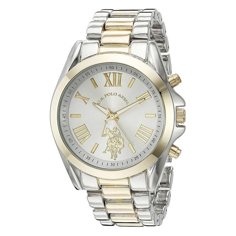 ساعت مچی زنانه U.S. Polo Assn. مدل USC40117 – طراحی کلاسیک دو رنگ با بند فلزی — تصویر ۲