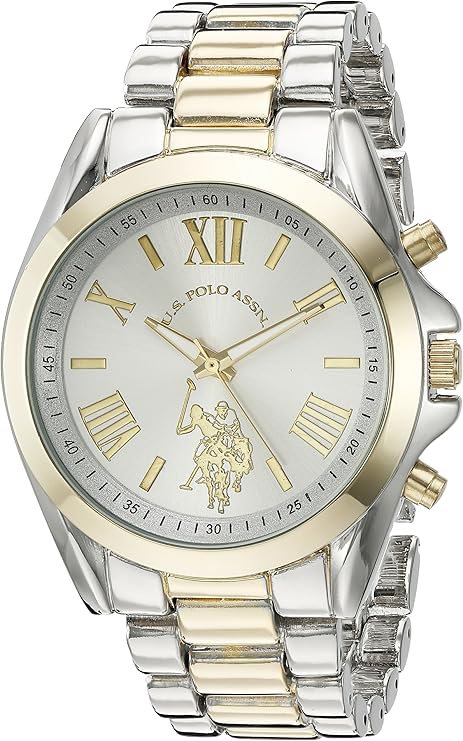 ساعت مچی زنانه U.S. Polo Assn. مدل USC40117 – طراحی کلاسیک دو رنگ با بند فلزی — تصویر ۷