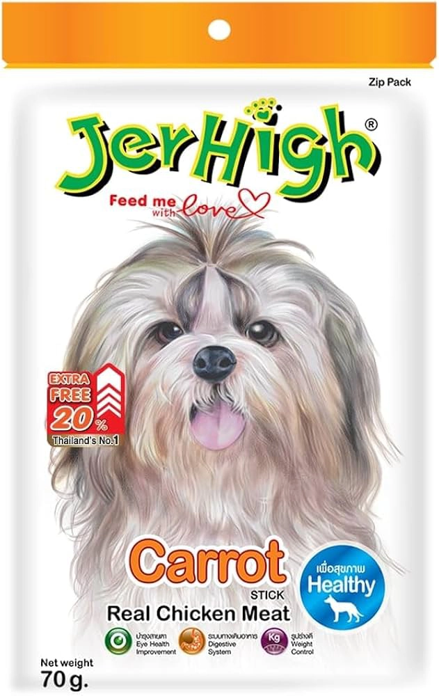 تشویقی سگ جرهای با طعم مرغ و هویج Jerhigh (Carrot)