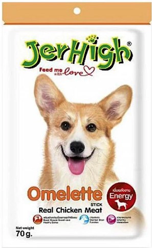 تشویقی سگ جرهای با طعم مرغ و املت Jerhigh (Chicken Omelette)