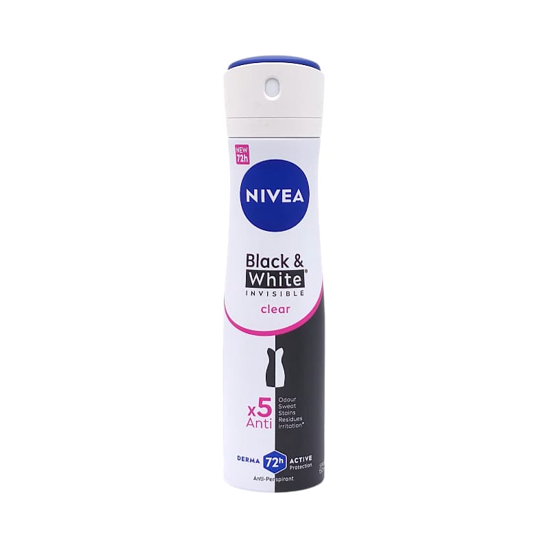 سپری ضد تعریق بدن زنانه نیوآ مدل بلک اند وایت کلیر (Nivea Black & White Clear) – ۱۵۰ میلی‌لیتر