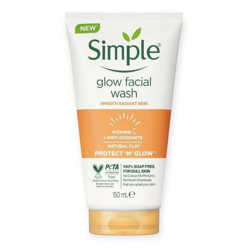ژل شستشو صورت ویتامین C سیمپل مدل Glow Facial Wash