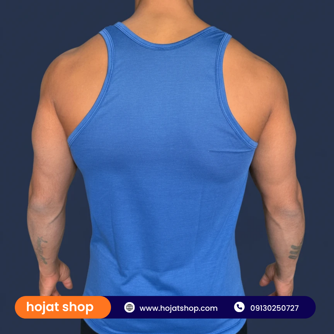 زیرپوش رکابی یکرو مردانه سه رنگ (طوسی+ آبی+ سفید) جین 12 عددی — تصویر ۶