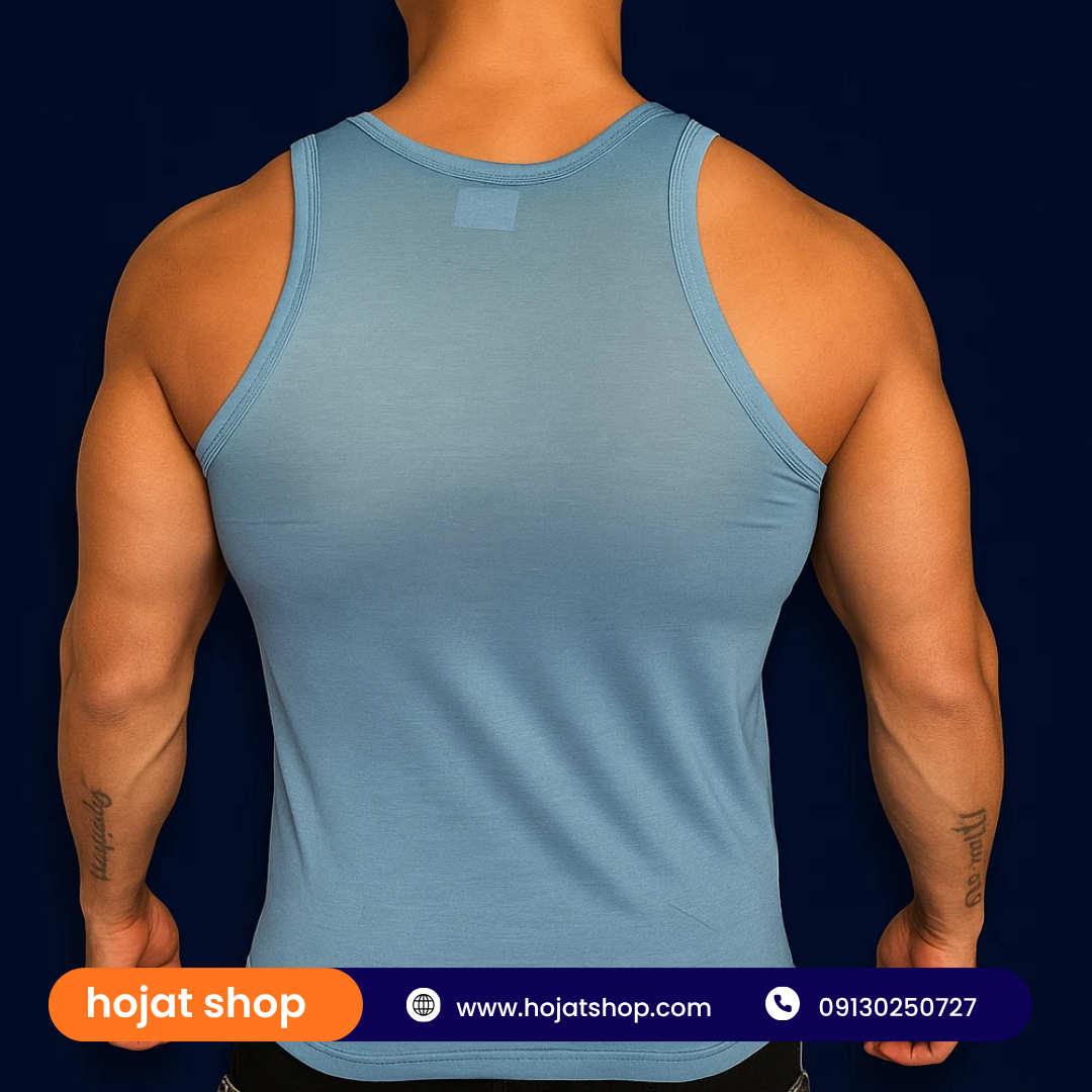 زیرپوش رکابی یکرو مردانه سه رنگ (طوسی+ آبی+ سفید) جین 12 عددی — تصویر ۴
