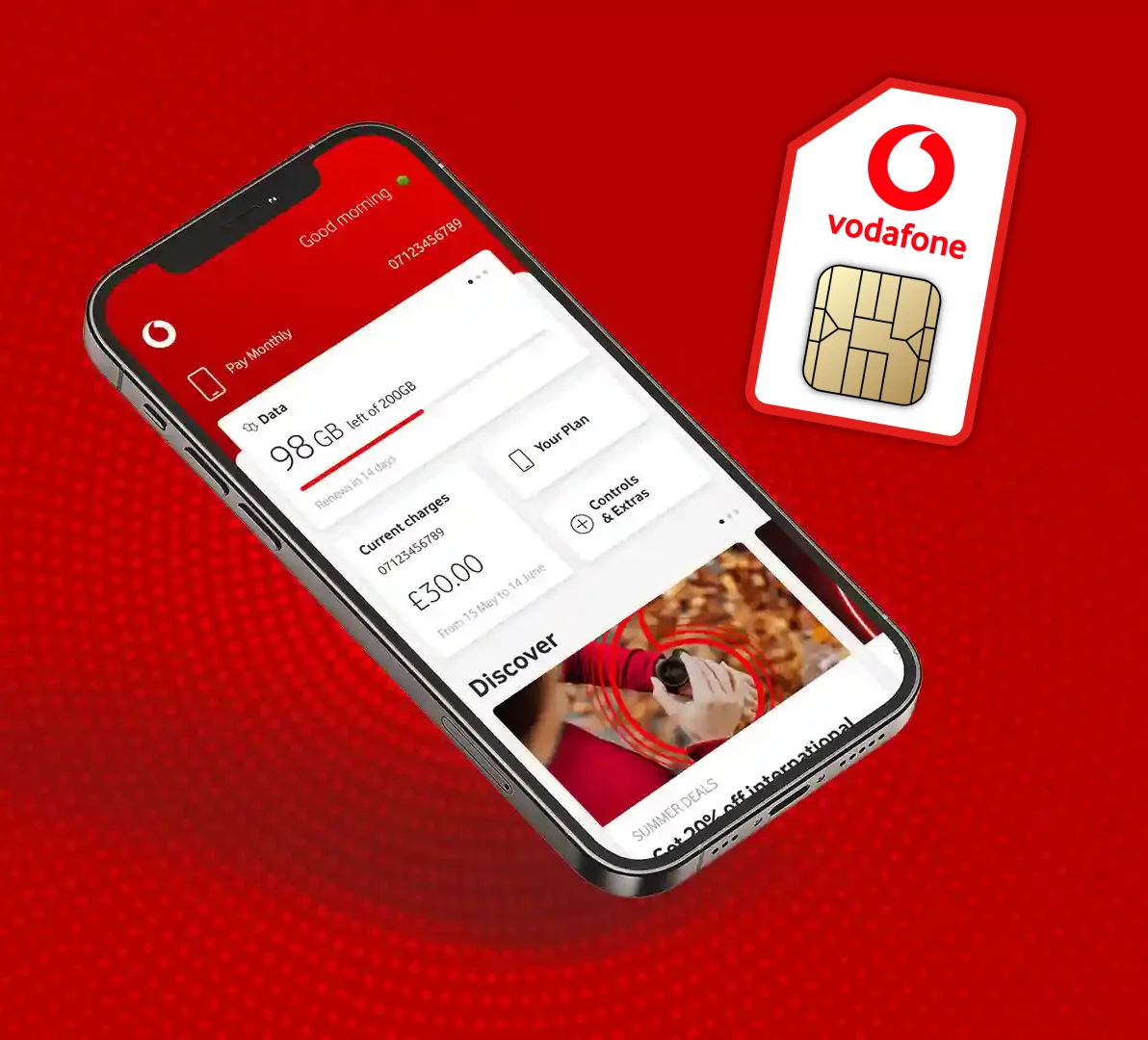 سیم کارت ودافون انگلیس به همراه پنل مای ودافون | My Vodafone — تصویر ۲
