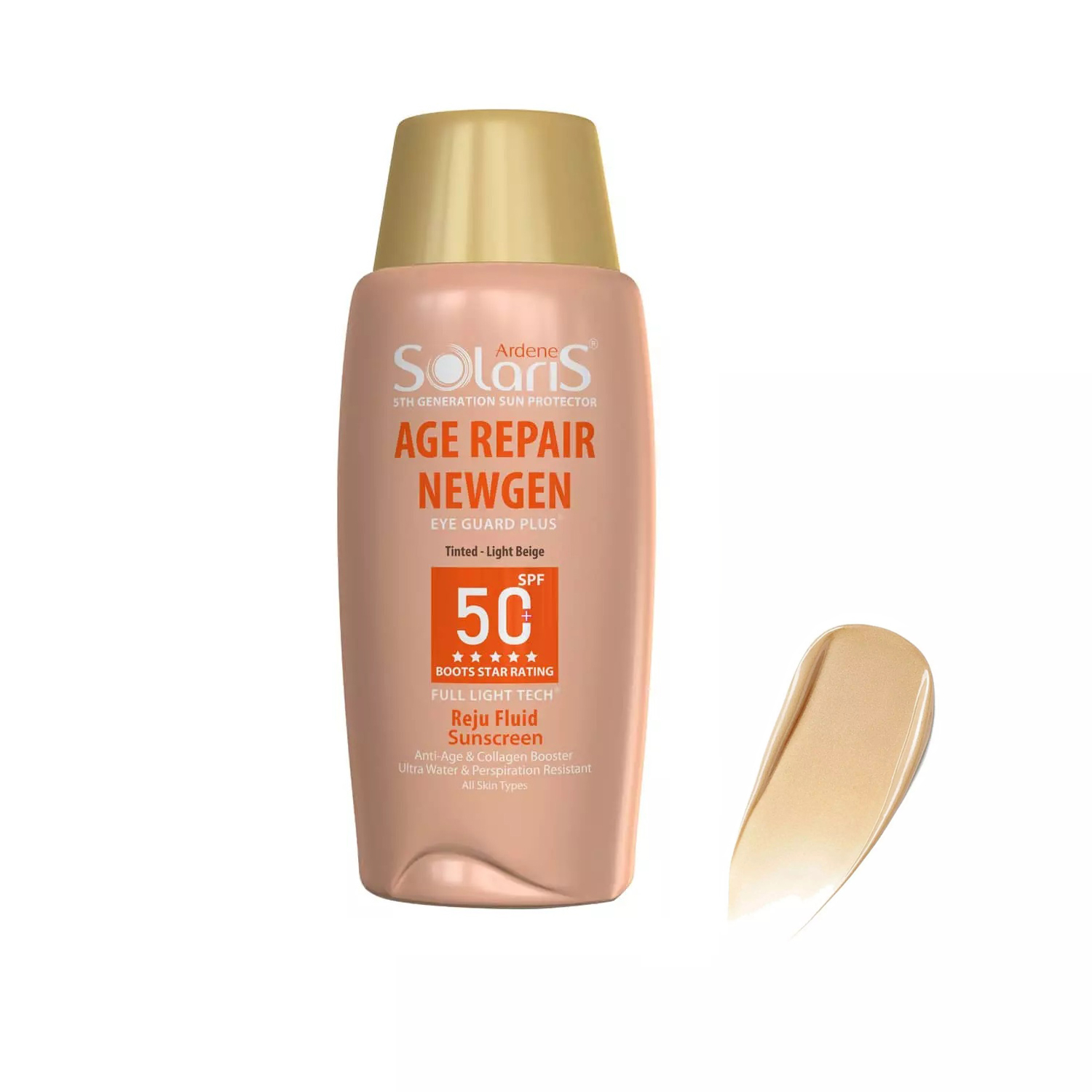 فلوئید ضد چروک و ضد آفتاب SPF50 رنگی آردن سولاریس مدل Age Repair newgen حجم 75 میلی لیتر — تصویر ۲