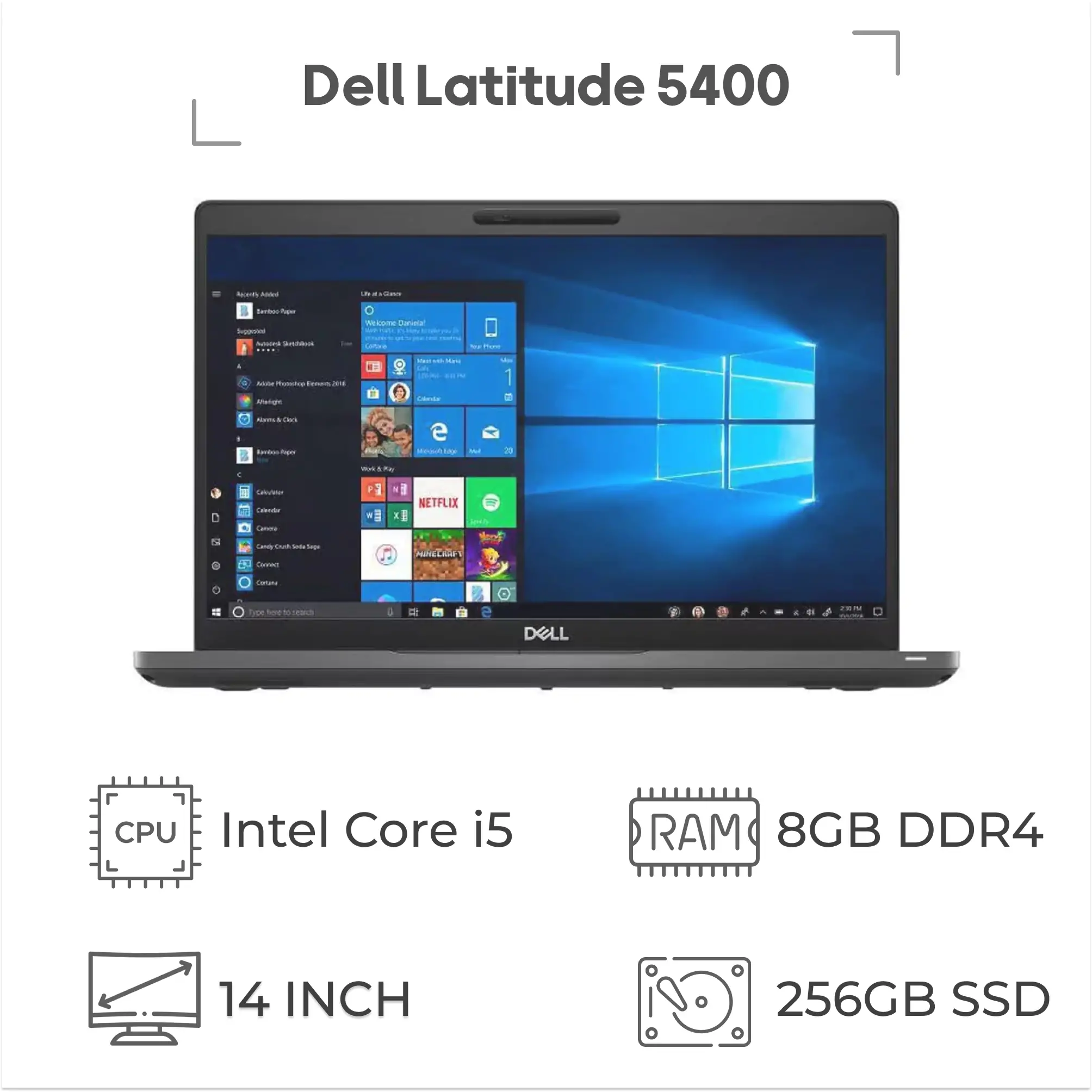 لپ تاپ 14 اینچی دل مدل Latitude 5400 i5 8th 8g 256g استوک