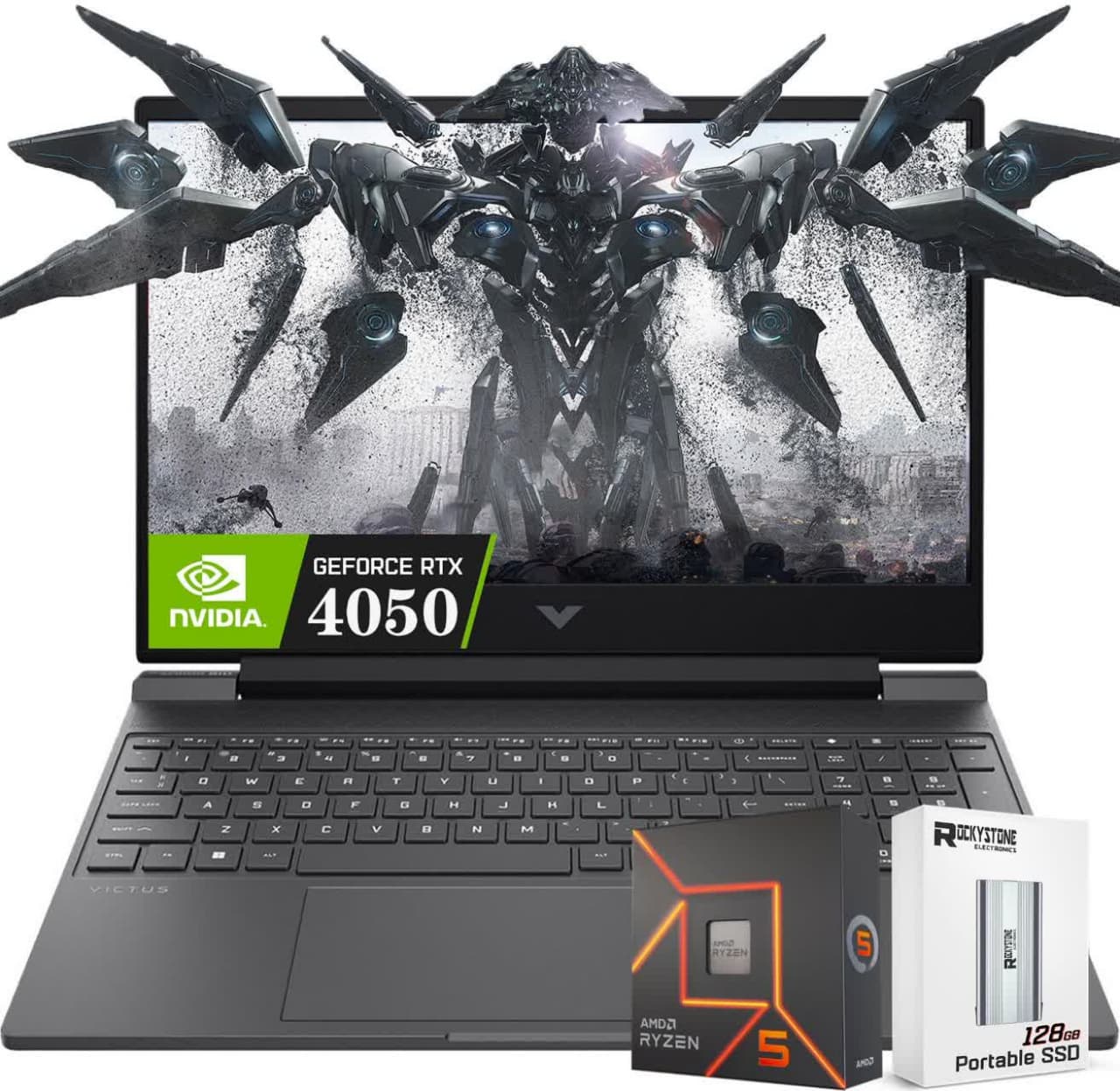 HP VICTUS15 RYZRN5 8645HS 6GB RTX 4050وکیتوس آکبند2024