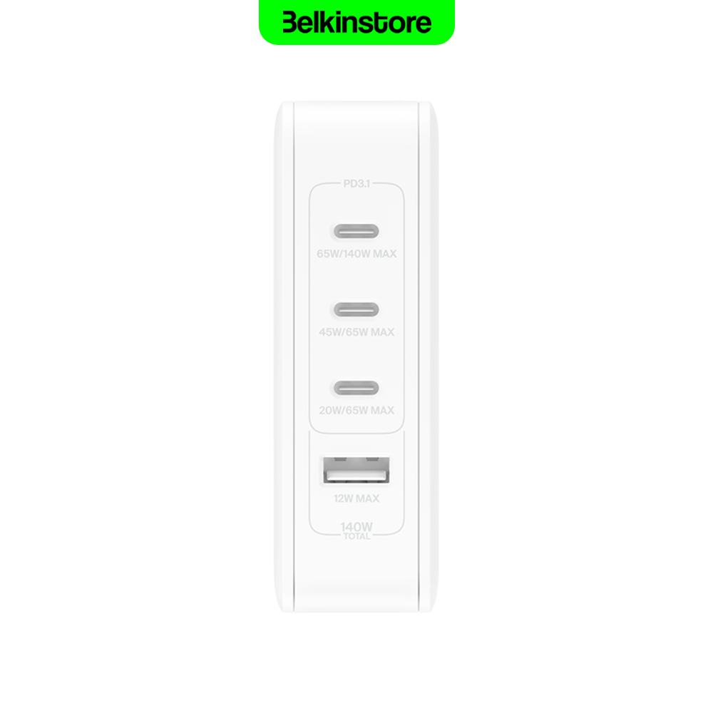 شارژر دیواری 140وات بلکین – BoostCharge Pro – مدل WCH014dqWH — تصویر ۳