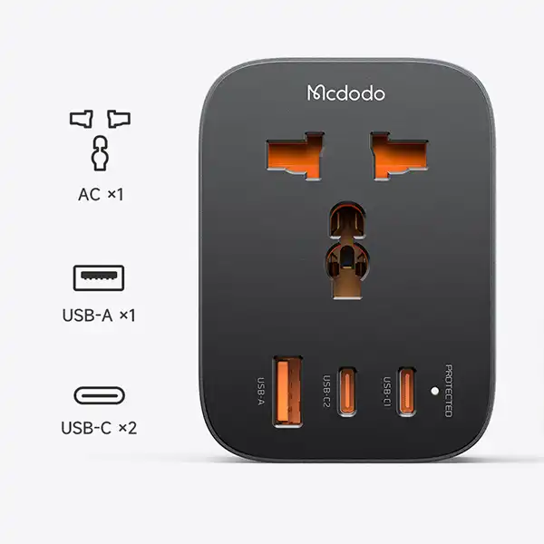شارژر دیواری و مبدل برق مک دودو Mcdodo Travel Plug Adapter CP-0750 — تصویر ۸