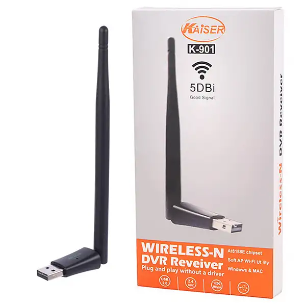 کارت شبکه بی سیم آنتن دار Kaiser مدل k901 300mbs