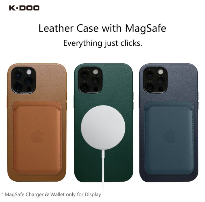 ست قاب چرم گوشی آیفون iPhone 12 ProMax مدل K.Doo MAG Noble به همراه Wallet Magsafe — تصویر ۶
