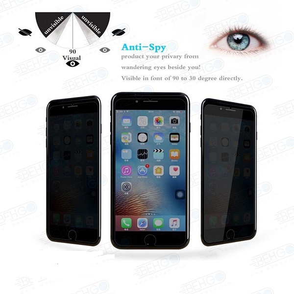 گلس حریم شخصی تمام چسب Apple iPhone 7 Plus / 8 Plus Privacy Glass — تصویر ۵