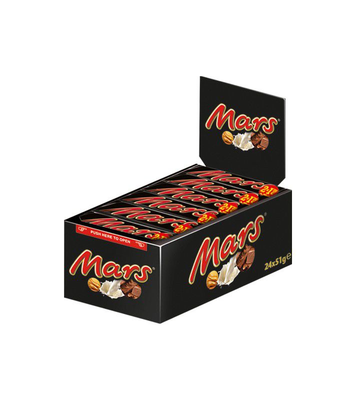 شکلات مارس 24 عددی 51 گرمی | Mars Chocolate Box 24×51g – شکلات شیری با مغز کارامل و نوقا — تصویر ۳