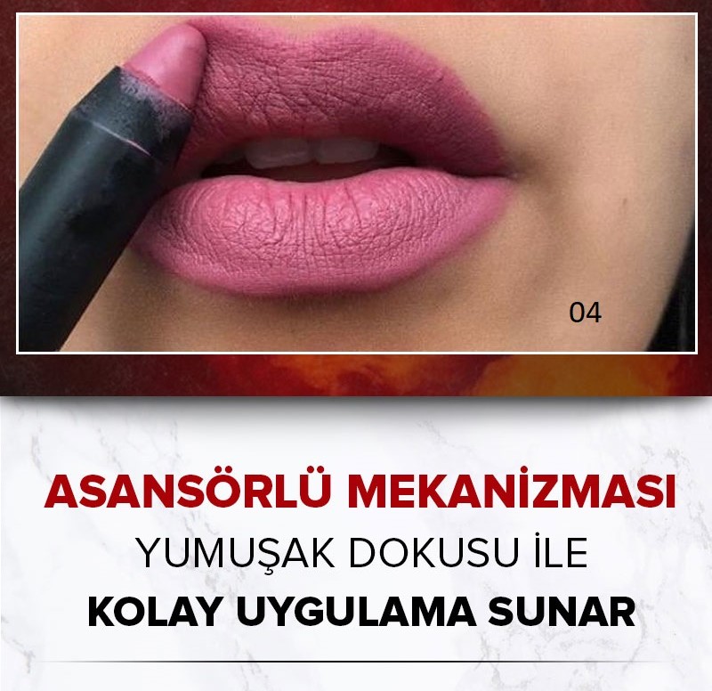 رژ لب مدادی مات گابرینی شماره 04