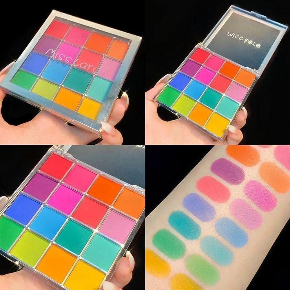پالت سایه چشم 16 رنگ برند می.س لا.را با پیگمنت بالا ا Miss Lara 16 Colors Eye Shadow Palette — تصویر ۵